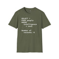 SELECT * FROM people WHERE intelligence > rock - Men's